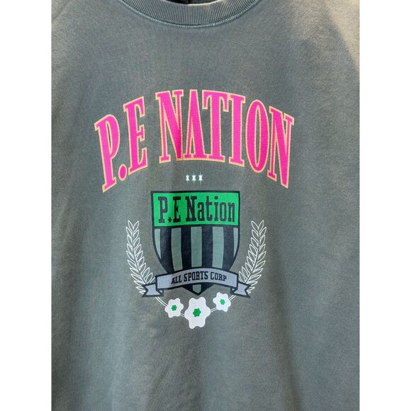 PE Nation Women's Size Small Green One Division Sweatshirt Pullover Crew Neck - Picture 6 of 8
